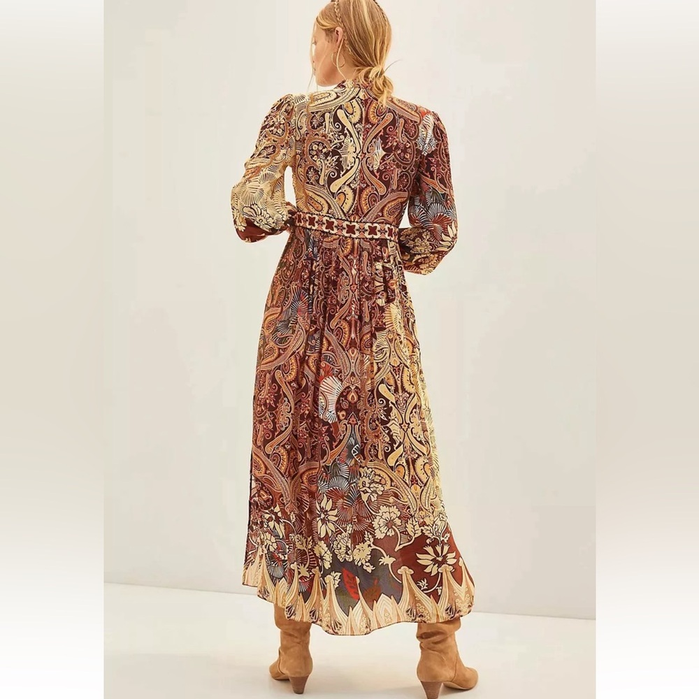 EUC Anthropologie Bhanuni By Jyoti Flirak Contrast Ronika Maxi Dress - Picture 3 of 10